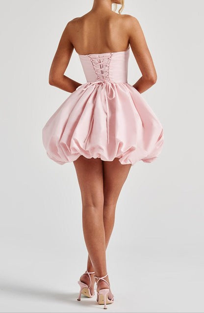 Lotura Blush Taffeta Mini Dress