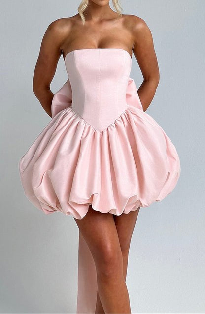 Lotura Blush Taffeta Mini Dress