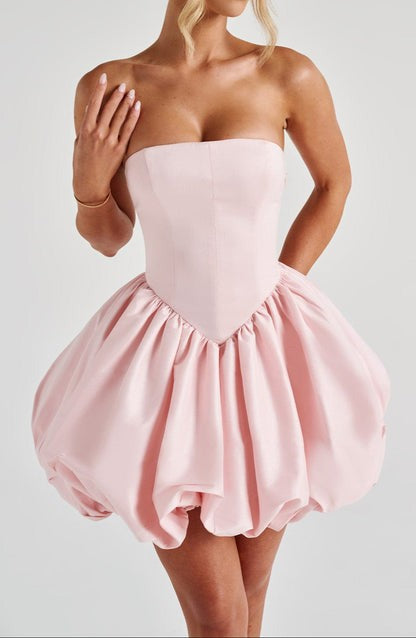 Lotura Blush Taffeta Mini Dress