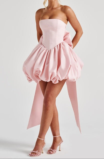 Lotura Blush Taffeta Mini Dress