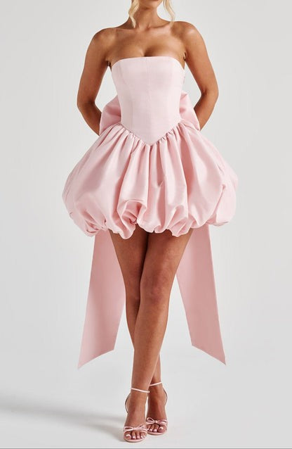 Lotura Blush Taffeta Mini Dress