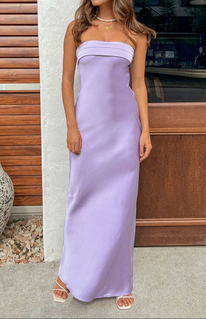 Lucienne Lilac Strapless Maxi Dress