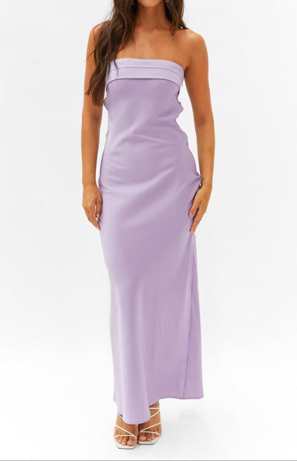 Lucienne Lilac Strapless Maxi Dress