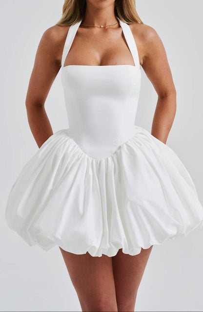 Maricia Ivory Puffball Mini Dress