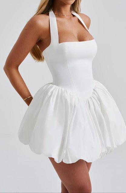 Maricia Ivory Puffball Mini Dress