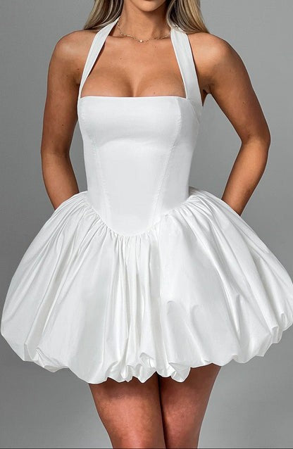 Maricia Ivory Puffball Mini Dress