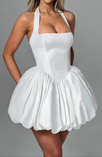 Maricia Ivory Puffball Mini Dress