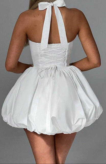 Maricia Ivory Puffball Mini Dress