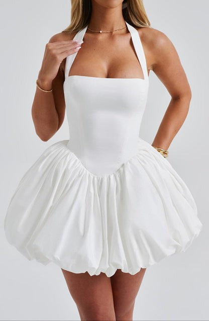 Maricia Ivory Puffball Mini Dress