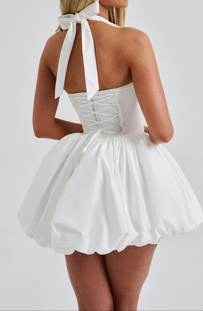 Maricia Ivory Puffball Mini Dress