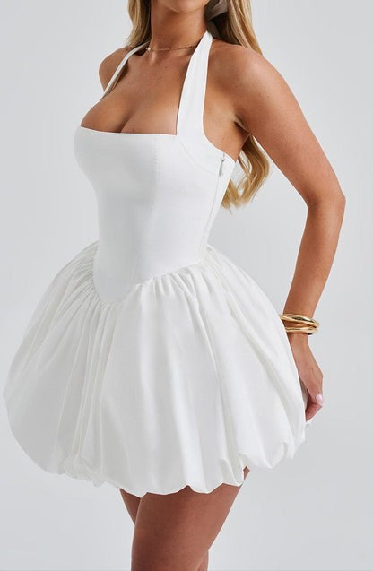 Maricia Ivory Puffball Mini Dress