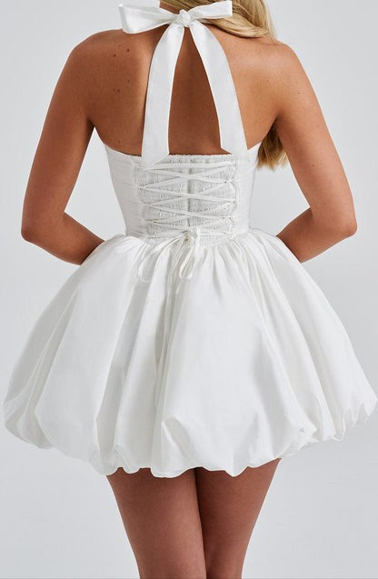 Maricia Ivory Puffball Mini Dress