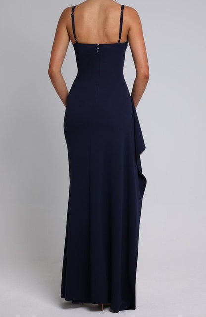 Noelia Navy Plunge Maxi Dress