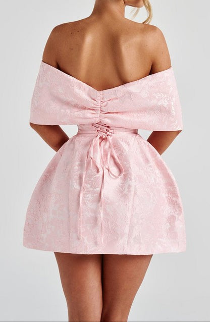 Rosavere Blush Jacquard Mini Dress