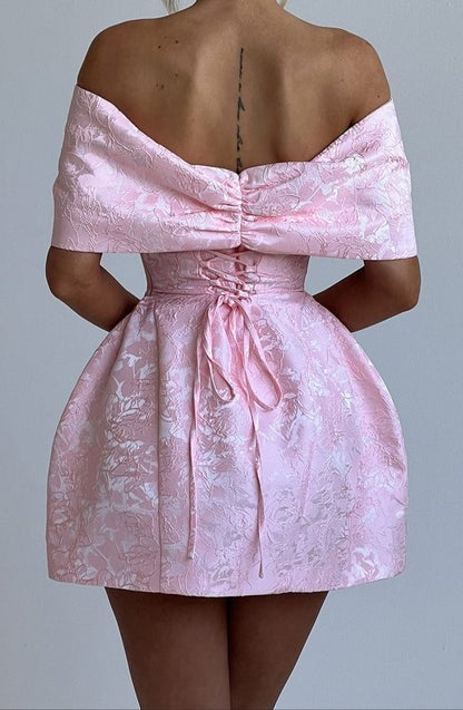 Rosavere Blush Jacquard Mini Dress